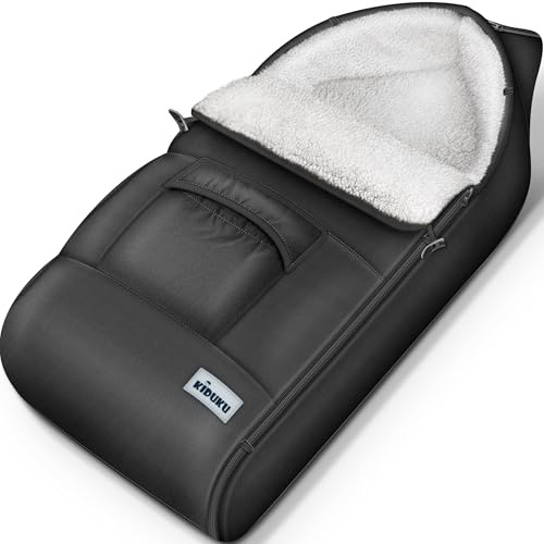KIDUKU Winterfußsack für Kinderwagen Buggy - Babyfußsack waschbar | Fußsack Babyschale mit Reißverschluss & Tasche