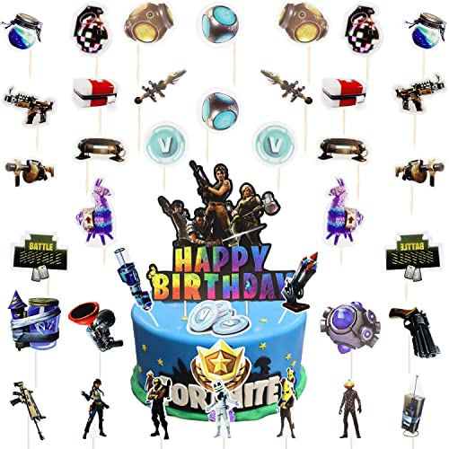 Decoration Gateau Jeux Video Cake Topper, Niveau Supérieur Jeu Gâteau Topper Cake Toppers Jeu Cupcake Topper du Jeu pour Décorations de Fête d'anniversaire à Thème du Jeu Vidéo