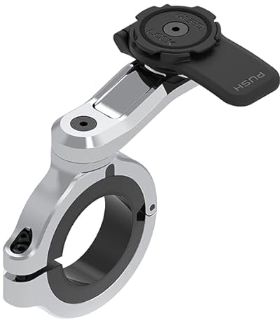 Quad Lock Motorcycle Handlebar Mount PRO Chrome Large for iPhone, Galaxy, Pixel and Universal Adapters