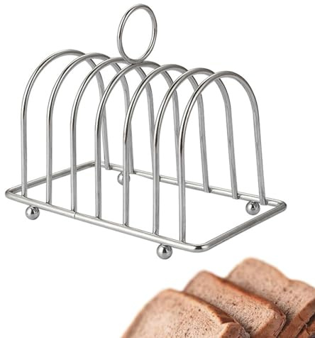 Ktnyl Soporte de Tostadas de Mesa, Soporte para Tostadas, Porta Tostadas de Acero, Soporte de Sándwiches, Exhibición de Alimentos, Tostadas, Pan, Restaurante, Accesorios de Cocina, 6 Rebanadas