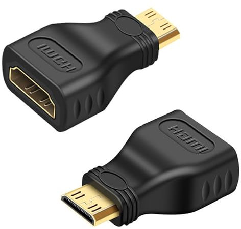 EUZUXU 2 Stücke Mini HDMI auf HDMI Adapter 1080p, Mini HDMI Adapter, HDMI Kupplung HDMI Verbinder, Mini HDMI für Laptops, Kameras -Schwarz