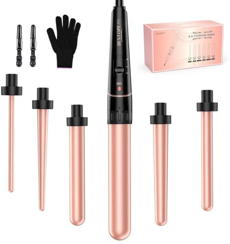 BESTOPE PRO 6 en 1 Rizador Pelo Ondas (Oro Rosa)