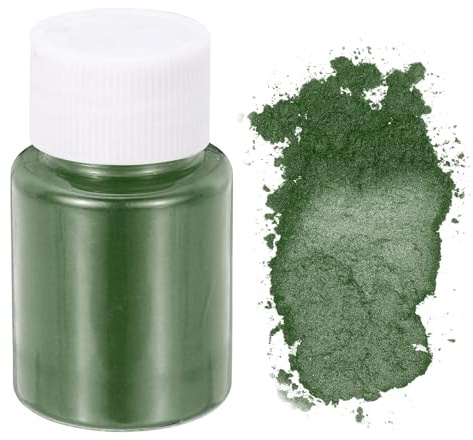 QUARKZMAN 10g/0.35oz Mica In Polvere Grado Cosmetico, 600 Mesh Mica In Polvere Pigmenti Naturali Per Resina Epossidica Per Resina Per Colata, Colorante Per Candele, Verde Oliva