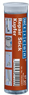 WEICON Repair Stick Copper 57g, 2 Components Epoxy Resin Adhesive, Special Adhesive For Repair on Pipes and Lines, Heat Resistant