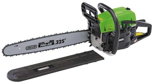 Draper 52cc Petrol Chainsaw | 2KW 2 Stroke 11000 RPM Engine | 500mm 20 Oregon Bar® | Easy Recoil Start | Pruning Gardening Tool | Powerful Tree Cutter | 80106