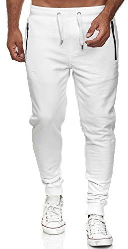 Redbridge Pantalone Sportivo per Uomo Joggers Tuta in Cotone Bianco M