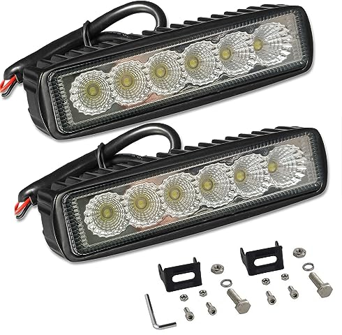 Willpower 2Pcs faro led moto 6 pollici 18w proiettore, barra led impermeabile per Moto Trattore Camion Off Road Auto SUV ATV 4x4