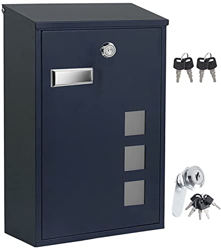 Stonebroo Buzon Exterior, Buzon de Pared, Buzones de Correos Moderno, con 2 Llave un 1 Cerradura, Ventanas de Visualización, Gris Antracita