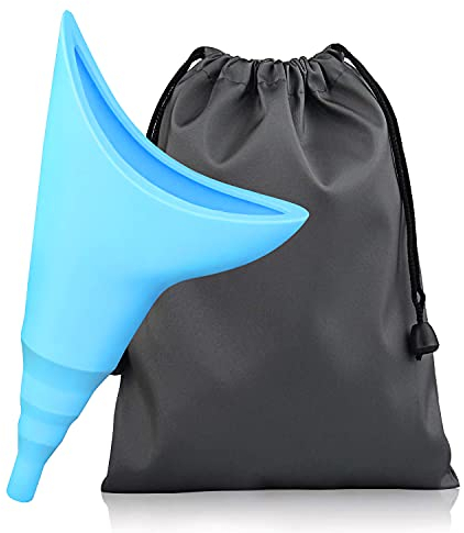 Hotype Urinella für Frauen, Wiederverwendbar Silikon Frauenurinal, Weibliches Urinal Trichter im Stehen Pinkeln, Tragbar Camping Toilette Pinkelhilfe für Frauen, für Reisen, Camping, Wandern, Blau