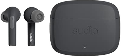 sudio N2 Pro Midnight Black, True Wireless Bluetooth In-Ear-Ohrhörer mit ANC - Multipoint-Verbindung, IPX4 wasserdicht, USB-C und kabelloses Laden, Mikrofon, 30h Spielzeit mit Ladehülle