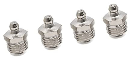 A ABSOPRO Níquel Chapado Recto Grasa Boquilla Racor M14 x 1.5 (Juego de 4)