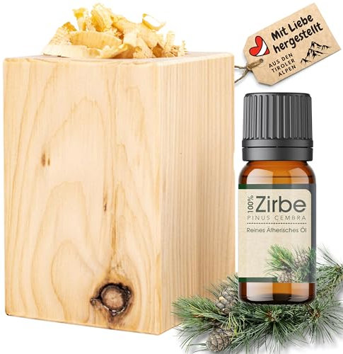 Sagl.Tirol® Set di legno di pino e cembro con trucioli e olio da 10 ml - olio di cembro