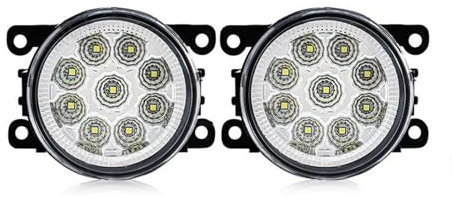 Axexnejv Feux Antibrouillard Pour Peugeot 107 207 307 3008 407 607 301 206 308 408 2008 4007 4008 5008 Pour Voyageur LED Antibrouillard 8000LM Phare Antibrouillard(9 Led White)