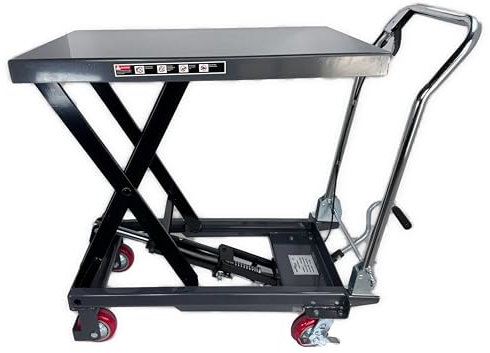 Kraftwelle 300 Kg Scherenhubtisch Hubwagen Hubtisch Scherenhubwagen Hydraulisch Traglast 300kg (Stahl, Robuste & Geräuscharme Räder, Tisch 815x500mm, Hubhöhe 280-900mm, Bremse, Hubpedal, Griff