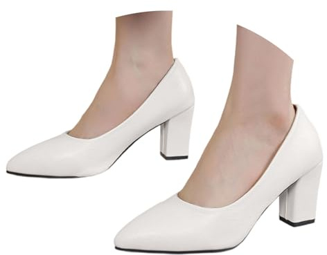 Nuqqichongtian Pumps, tacco piccolo, tacco a blocco, elegante, da donna, con tacco alto