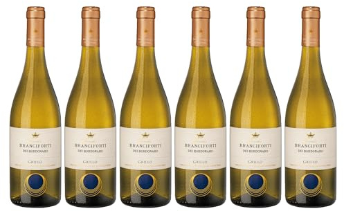 Branciforti | Vino Bianco Grillo Branciforti dei Bardonaro | Sicilia DOC Annata 2023 | Confezione da 6 Bottiglie da 750ml