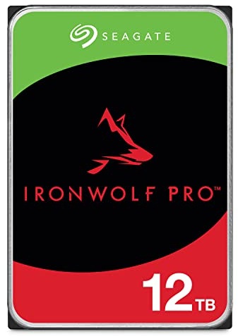 Seagate IronWolf Pro, 12TB, NAS, Disco duro interno, HDD, CMR 3,5 SATA 6 Gb/s, 7200 r.p.m., caché de 256 MB para almacenamiento RAID, servicio de recuperación de datos Rescue(ST12000NE0007)