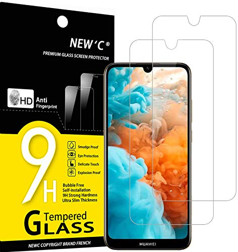 NEW'C 2 Stück für Huawei Y6 2019, Y6 Prime (2019) für Panzerglas, Frei von Kratzern, 9H Härte, HD Displayschutzfolie, 0.33mm Ultra-klar, Ultrabeständig