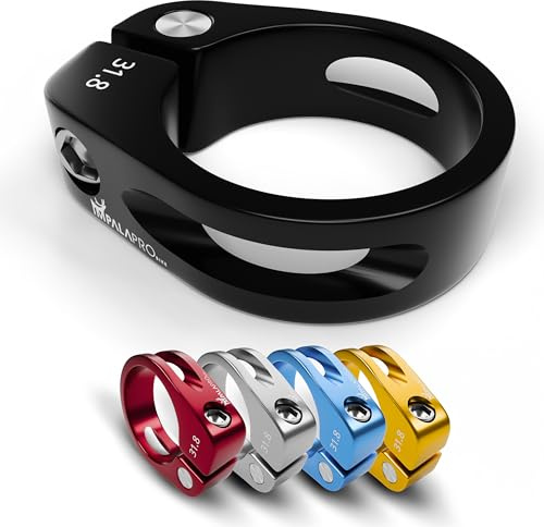 IMPALAPRO Fahrrad Sattelklemme - Sattelklemme 34,9 / 31.8 - Aluminium Legierung Sattelkloben - Fahrradsattel Halterung - Fahrradsattel Befestigung - Saddle clamp (Schwarz, 31,8mm)