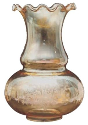 Tulipa de cristal IRENE 15x13cm ámbar boca de 5cm