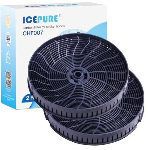 ICEPURE 2 x Carbon Filter Activated Carbon Filter Replacement for Various Cooker Hood from Elica CFC0140343, CFC0038668 AEG 4055171138 4055217501 Bauknecht Whirlpool 48400008824