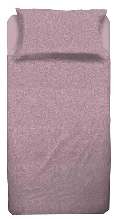hermet Cristal, Set Lenzuolo Letto Singolo in Cotone, 100% Cotone, Completo Letto 1 Piazza, Lenzuolo Sopra, Lenzuolo con Angoli, Federa, Rosa