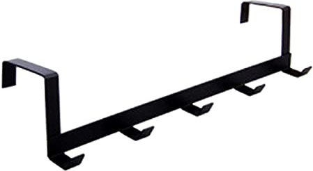 MHADBKH Perchero para colgar sombreros sobre puerta, soporte para utensilios de cocina, baño, toallero, 5 ganchos, fácil de instalar, impermeable