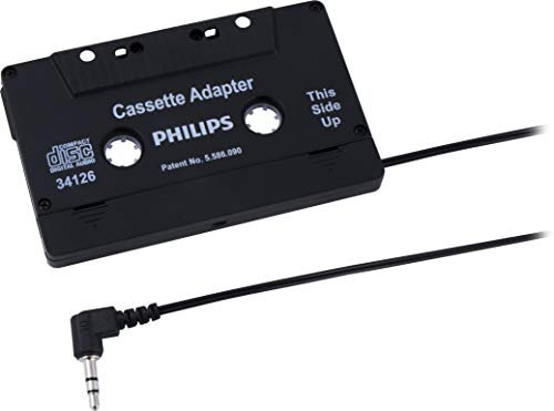 Philips Universal Cassette Adapter 4 Pack with 3.5mm Audio Jack, Black, DLC3673B/37