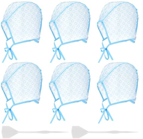 IANFAN 6 cappucci per evidenziare i capelli, con ganci in plastica, usa e getta, per evidenziare la tintura, per salone di parrucchiere