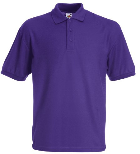 Fruit of the Loom Mens 65/35 Pique Short Sleeve Polo Shirt (XL) (Purple)