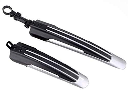 Gearmax Durable Mountain Bike Fahrrad Reifen vorne hinten Schlamm Wachen Mud Guard Mudguard Set Schutzblech Kotflügel Set (Schwarz + Grau)