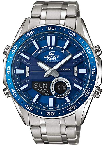 Casio Edifice Herren Massives Edelstahlgehäuse und Edelstahlarmband Uhrenarmband EFV-C100D-2AVEF
