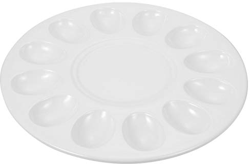 Hemoton Eierplatte Aus Für Halbe Eier, Osterteller Für Snacks, Salate Und Dips, Elegantes Serviertablett Für Küche, Grillpartys Und Picknicks (Weiß, 30 Cm)