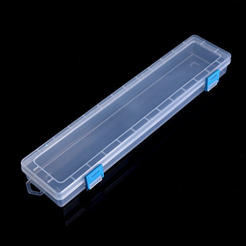 YUSHU - Watercolor Paint Brush Box - Holds Brushes Up to 14 - Hinged Lid - White Plastic Storage Box - 33x7x3.5cm/13x2.76x1.38 - Perfect for Art Supplies