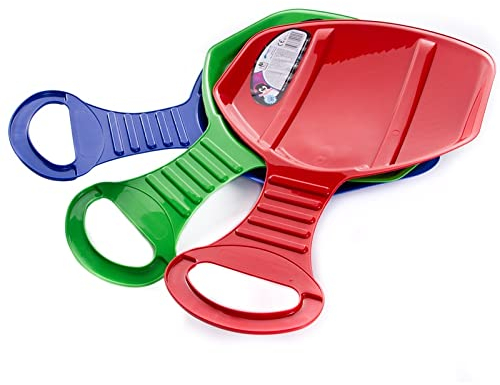 R.G. 3X Schneerutscher Poporutscher mit Griff Schneeflitzer Rutschblatt Schlitten Rutschteller Farben variieren