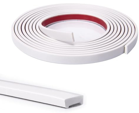 Art3d 10 Ft Peel and Stick Flexible Vinyl Molding Trim for Wall Tile Edges, Kitchen backsplash, Mirrior Frame in White