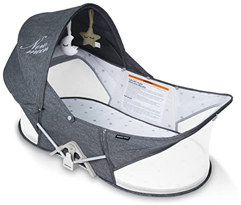 beberoad Lettino Da Viaggio Per Bambini Pieghevole, Culla Portatile Neonato, Nido Neonato, Sistema Di Sicurezza a Due Punti, Comprese Tendalino, Materassi E Borse, Zanzariere, Giocattolo