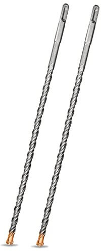 Meccion Broca SDS Plus para Martillo, 10mm x 350mm x 2pcs, Professional Brocas Hormigon con 4 Filos de Corte - Para Hacer Agujeros en el Hormigón, Piedra, Granito, Ladrillo, Mampostería