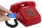 Opis PushMeFon Mobile 4G : The basic mobile phone for use as a house phone for elderly people/Retro Mobile Phone as a simple GSM desk phone/Dementia Phone/Simple Mobile (red)