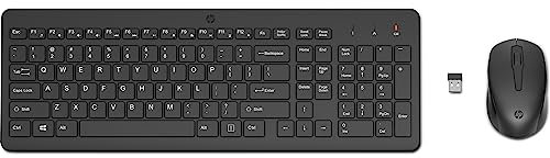 HP 330 Combo de Teclado y Ratón Inalámbricos - (1600 PPP, Puerto USB-A, Indicadores LED, Teclas con Atajos, Windows 10; Windows 11) QWERTY Español, Color Negro