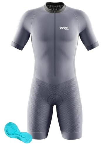 Herren Fahrrad Skinsuit, Triathlon Anzug Herren Prämium Triathlon Tri Anzug Kompression Duathlon Laufen Schwimmen Fahrradfahren Skinsuit (2,XXL)