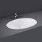 Lavabo lavandino ovale sottopiano da incasso in ceramica bianca cm.50