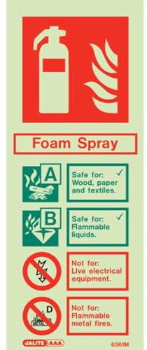 Jalite Foam Spray Fire Extinguisher Sign - 6361M - Rigid PVC