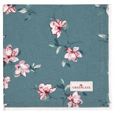 GreenGate Clair Stoffserviette mit Spitze Dusty Green 40x40cm