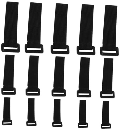 GLSTOY 15pcs Elastic Straps Adhesive Hook and Loop Tape for Wires and Cables Fixing Strong Adhesive Bundling Belt for Storage Organization