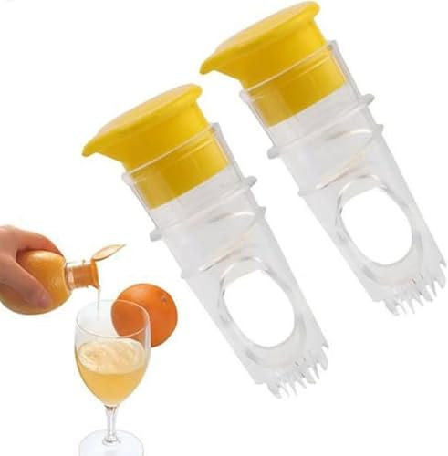 2 spremiagrumi con coperchio, spremiagrumi per frutta, spremiagrumi con tappo a vite e filtro integrato, spremiagrumi portatile e versatore per limoni