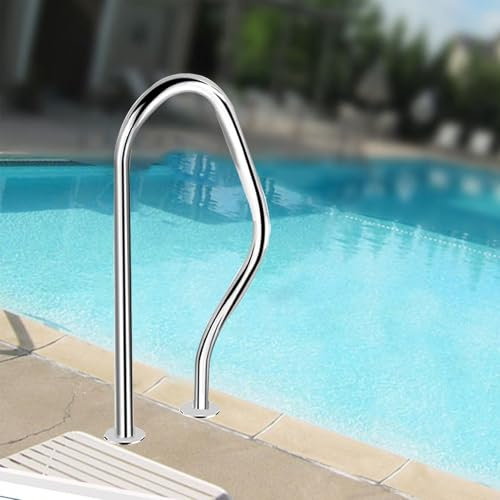 Lanmmraifc Pasamanos para Piscinas, Barras de Seguridad de Acero Inoxidable 304 para escaleras, Antideslizantes, con Kit de instalación Completo, para Interiores y Exteriores.
