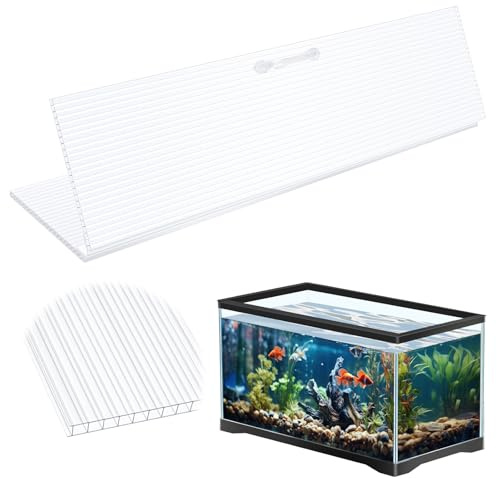 Sieral Aquarium Canopy Set Polycarbonate Greenhouse Panels 29 x 11.38 x 0.24 Inch for 20/29/37 Gallon Fish Tank Without Center Brace Aquariums Cover Fish Tank Lid, Clear