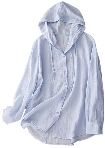 Chemise Femme été Vêtements de Soleil à Capuche Confortables pour Femmes, Chemise à Manches Longues, Manteau Fin, Ample, Haut de Plage, de Loisirs, Nouvelle