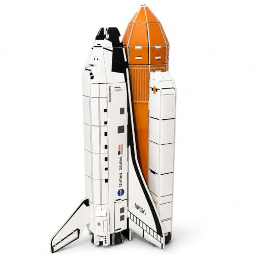 3D NASA Space Ship Shuttle Puzzle Model Kit - Build Your Own Spaceship Rocket Toy - No Glue Needed Educational Gift for Kids Boys Girls & Adults Christmas Birthday